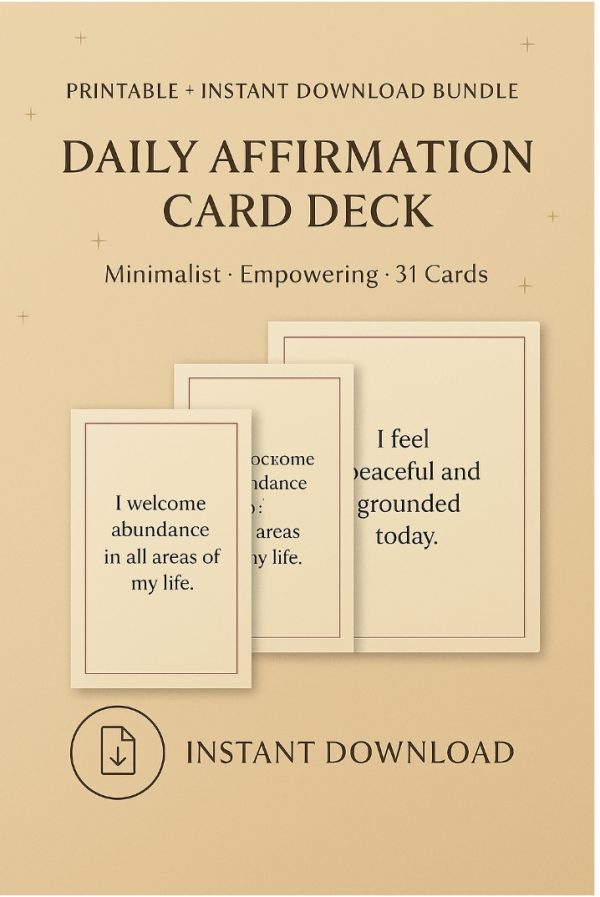 Product Image and Link for Daily Affirmation Card Deck (Printable)